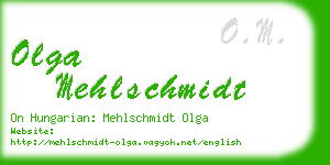 olga mehlschmidt business card